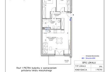 Rzut - Mieszkanie na sprzedaż 3 pokoje o powierzchni 61,95 m² - numer 10 w Harmonia bud. M3