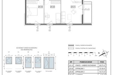 Rzut - Mieszkanie na sprzedaż 3 pokoje o powierzchni 67,47 m² - numer 4.B.25 w Nowe Południe bud. 4