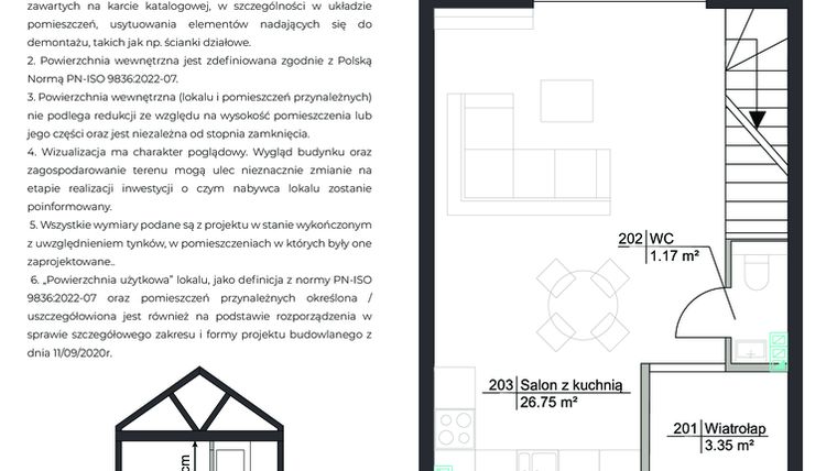 Rzut - Dom na sprzedaż 3 pokoje o powierzchni 71 m² - numer D6-1 Smart w Chojnów Park II