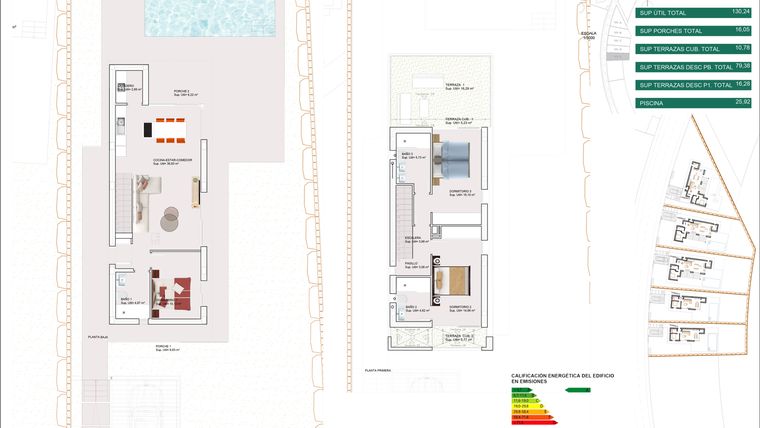 Rzut - Dom na sprzedaż 3 pokoje o powierzchni 130,24 m² - numer 5 w Domy w Finestrat - 54099691