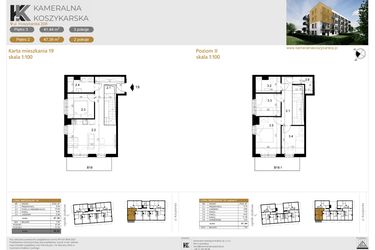 Rzut - Mieszkanie na sprzedaż 5 pokoi o powierzchni 88,83 m² - numer LM19 w Kameralna Koszykarska