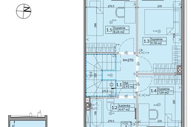 Rzut - Dom na sprzedaż 5 pokoi o powierzchni 72,7 m² - numer 34B w Osiedle Stokrotki etap 4 i 5