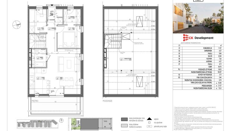 Rzut - Mieszkanie na sprzedaż 4 pokoje o powierzchni 103,97 m² - numer C.1 w Nova Wola Park