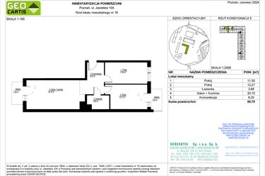 Rzut - Mieszkanie na sprzedaż 3 pokoje o powierzchni 55,75 m² - numer A16 w Jasielska 8C