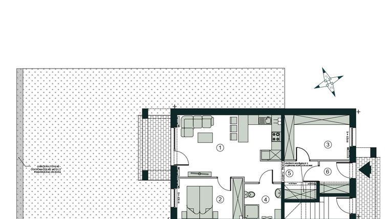 Rzut - Mieszkanie na sprzedaż 3 pokoje o powierzchni 60,22 m² - numer X1 w Aleja Wiśniowa Pogórze