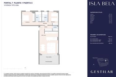 Rzut - Mieszkanie na sprzedaż 2 pokoje o powierzchni 84,69 m² - numer 71C w Isla Bela