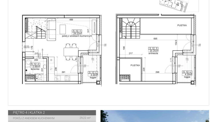 Rzut - Mieszkanie na sprzedaż 1 pokój o powierzchni 53,35 m² - numer 72 w Wave etap II