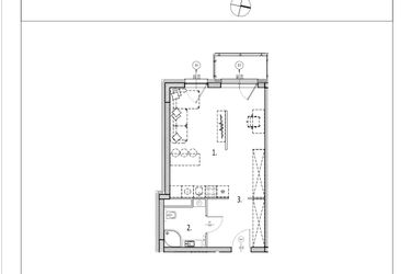 Rzut - Mieszkanie na sprzedaż 1 pokój o powierzchni 38,48 m² - numer 31 w Zachodnia 29
