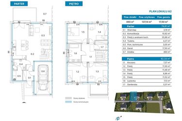 Rzut - Dom na sprzedaż 5 pokoi o powierzchni 137,14 m² - numer A2 w Domy Łozina