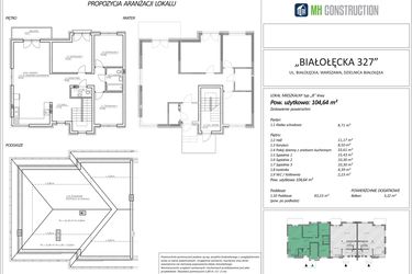 Rzut - Mieszkanie na sprzedaż 4 pokoje o powierzchni 104,64 m² - numer 8B w Białołęcka 327