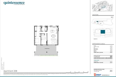Rzut - Mieszkanie na sprzedaż 2 pokoje o powierzchni 82,56 m² - numer 20B w Quintessence - Marbella