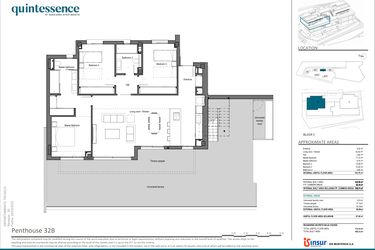 Rzut - Mieszkanie na sprzedaż 3 pokoje o powierzchni 103,76 m² - numer 32B w Quintessence - Marbella