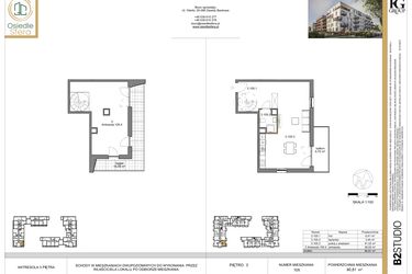 Rzut - Mieszkanie na sprzedaż 2 pokoje o powierzchni 80,81 m² - numer 105 w Osiedle Sfera etap II