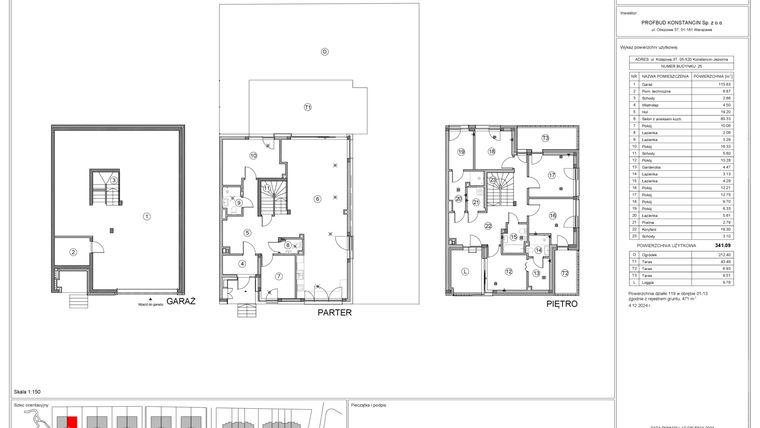 Rzut - Dom na sprzedaż 6 pokoi o powierzchni 341,09 m² - numer 25 w Gaia Park
