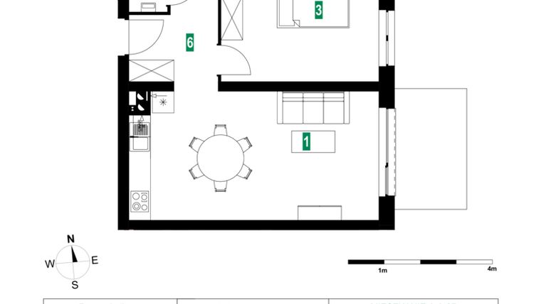 Rzut - Mieszkanie na sprzedaż 3 pokoje o powierzchni 60,06 m² - numer A.A.27 w Park Śliwowa