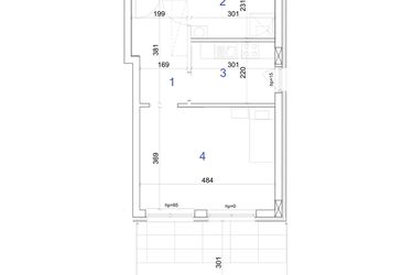 Rzut - Mieszkanie na sprzedaż 1 pokój o powierzchni 37,58 m² - numer 6A.73 w Mierzeja Wiślana etap IV