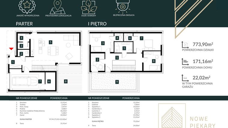 Rzut - Dom na sprzedaż 5 pokoi o powierzchni 171,16 m² - numer C1 w Nowe Piekary