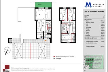 Rzut - Mieszkanie na sprzedaż 4 pokoje o powierzchni 78,86 m² - numer 8.2 w Przystań Młynek