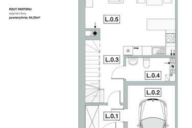 Rzut - Dom na sprzedaż 4 pokoje o powierzchni 129,62 m² - numer 13B w Słoneczne Juszkowo