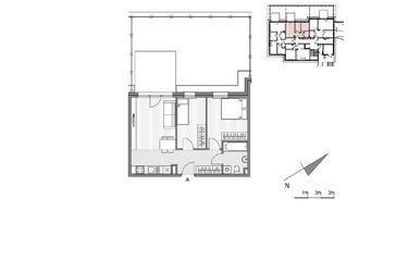 Rzut - Mieszkanie na sprzedaż 3 pokoje o powierzchni 48,61 m² - numer 1.2-3 w Stawowa