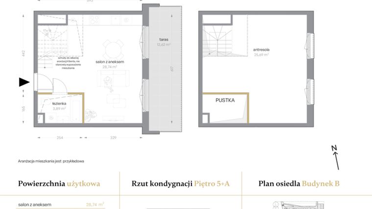 Rzut - Mieszkanie na sprzedaż 1 pokój o powierzchni 58,32 m² - numer B/35 w Królowej Jadwigi