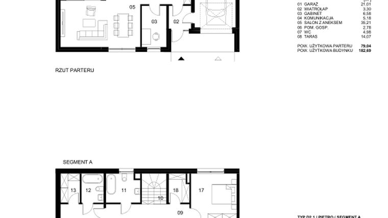 Rzut - Dom na sprzedaż 5 pokoi o powierzchni 182,69 m² - numer 26 [D2sA] w Nowe Planty