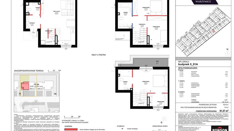 Rzut - Dom na sprzedaż 4 pokoje o powierzchni 91,57 m² - numer 5_01A w Nowe Warzymice 5