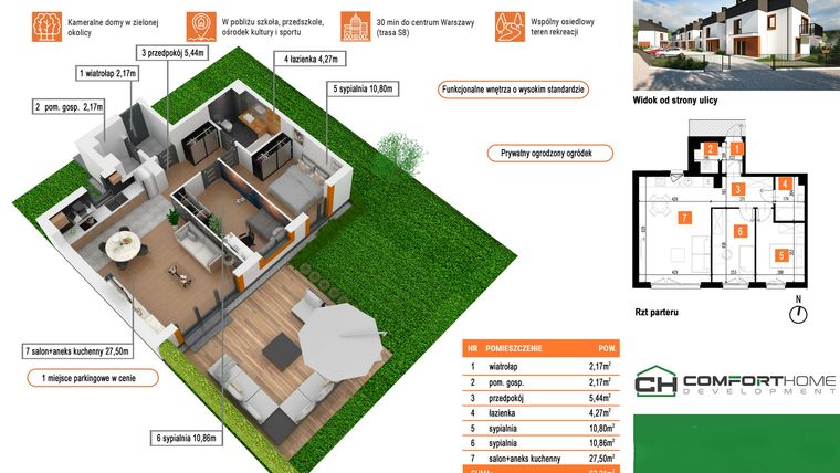 Rzut - Mieszkanie na sprzedaż 3 pokoje o powierzchni 63,21 m² - numer E1 w Osiedle Witosa