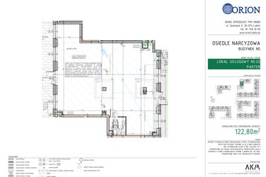 Rzut - Lokal użytkowy na sprzedaż 1 pokój o powierzchni 122,8 m² - numer N5.U2 w Osiedle Narcyzowe