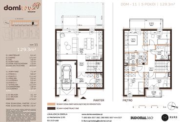 Rzut - Dom na sprzedaż 5 pokoi o powierzchni 129,3 m² - numer 11 w Domkove Widzew etap 2