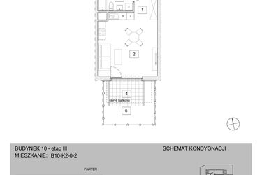 Rzut - Mieszkanie na sprzedaż 1 pokój o powierzchni 31,61 m² - numer B10-K2-0-2 w Żerniki na Novo III