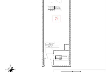 Rzut - Mieszkanie na sprzedaż 1 pokój o powierzchni 29,04 m² - numer A5.3 w Rezydencja Ogród Saski etap I i II