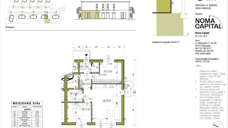 Rzut - Mieszkanie na sprzedaż 3 pokoje o powierzchni 66,84 m² - numer DI.8a w Sady Stachowo etap II