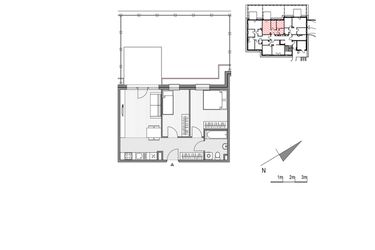 Rzut - Mieszkanie na sprzedaż 3 pokoje o powierzchni 48,61 m² - numer 1.2-3 w Stawowa