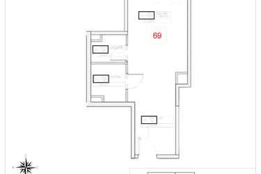 Rzut - Mieszkanie na sprzedaż 1 pokój o powierzchni 30,8 m² - numer A5-1 w Rezydencja Ogród Saski etap I i II