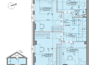 Rzut - Dom na sprzedaż 4 pokoje o powierzchni 92,7 m² - numer 103B w Nova Magdalenka 7 etap VII-VIII