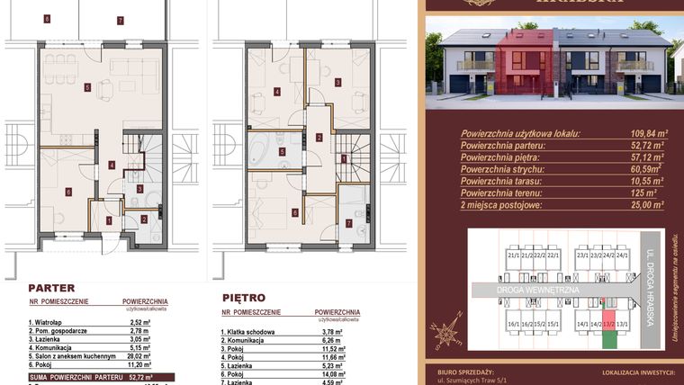 Rzut - Dom na sprzedaż 4 pokoje o powierzchni 109,84 m² - numer 13/2 w Dzielnica Hrabska etap IV