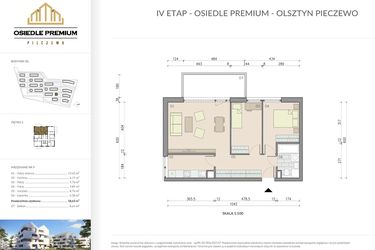 Rzut - Mieszkanie na sprzedaż 3 pokoje o powierzchni 58,63 m² - numer B2.9 w Osiedle Premium etap IV