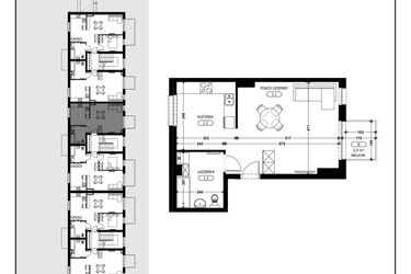 Rzut - Mieszkanie na sprzedaż 1 pokój o powierzchni 41,09 m² - numer B3-M9 w Śląska Park