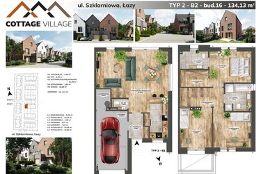 Rzut - Dom na sprzedaż 4 pokoje o powierzchni 134,13 m² - numer B2.16 w Cottage Village