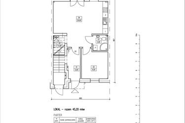 Rzut - Dom na sprzedaż 2 pokoje o powierzchni 45,2 m² - numer B w Iwiny Park etap IV