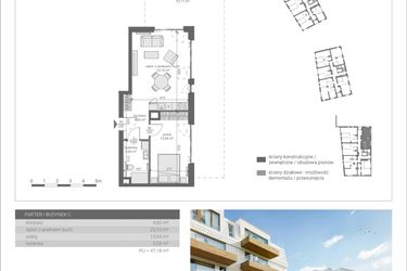Rzut - Mieszkanie na sprzedaż 2 pokoje o powierzchni 47,18 m² - numer C.M1 w Matemblevo