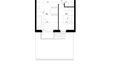 Rzut - Mieszkanie na sprzedaż 2 pokoje o powierzchni 42,05 m² - numer 3 w Traugutta