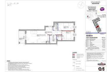 Rzut - Mieszkanie na sprzedaż 3 pokoje o powierzchni 58,72 m² - numer 15_B031 w Miasto Moje 8