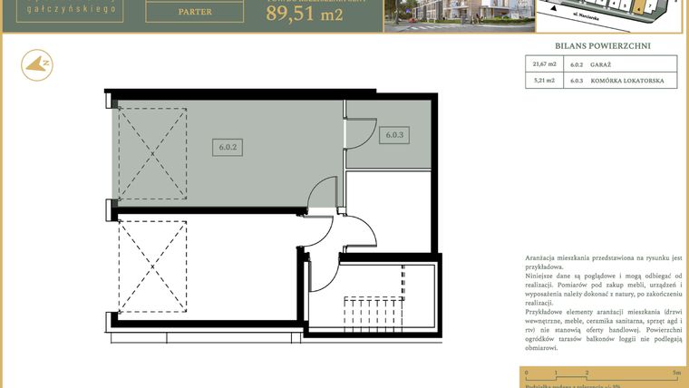 Rzut - Mieszkanie na sprzedaż 5 pokoi o powierzchni 89,51 m² - numer M12 w Apartamenty Gałczyńskiego