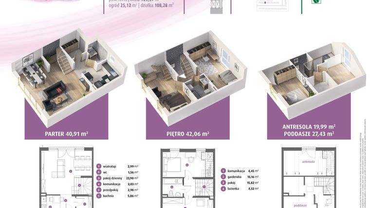 Rzut - Dom na sprzedaż 4 pokoje o powierzchni 123,39 m² - numer 15a w Osiedle Pastell