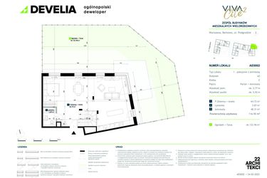 Rzut - Mieszkanie na sprzedaż 1 pokój o powierzchni 116,9 m² - numer AE0002 w Viva Cité 2