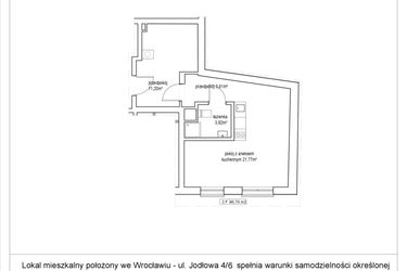 Rzut - Mieszkanie na sprzedaż 1 pokój o powierzchni 40,7 m² - numer 4/6. w Apartamenty Nowy Targ