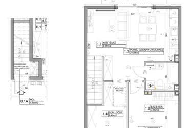 Rzut - Mieszkanie na sprzedaż 3 pokoje o powierzchni 58,82 m² - numer 50 w Manufaktura Marki 2 etap III