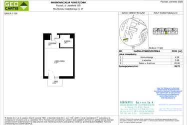 Rzut - Mieszkanie na sprzedaż 1 pokój o powierzchni 28,72 m² - numer 10D/27 w Jasielska 8C etap II